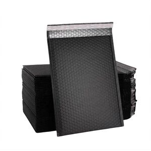 50 X Black Poly Bubble Mailers Envelopes + TY stickers Shipping Starter Pack